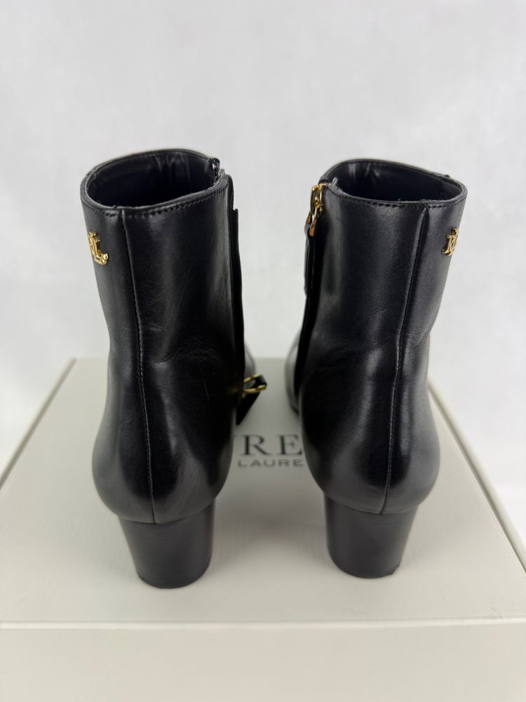 Ralph Lauren Black Leather Ankle Boots 8