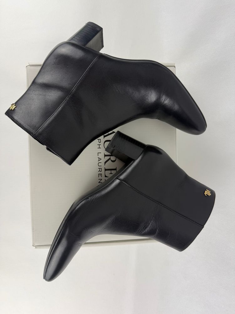 Ralph Lauren Black Leather Ankle Boots 6