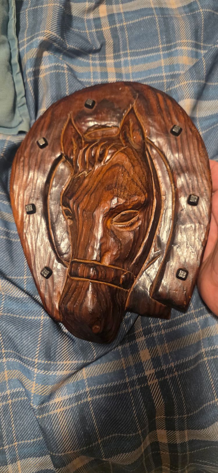Wooden Horse Head Wall Plaque German ANTIQUE imagen 4
