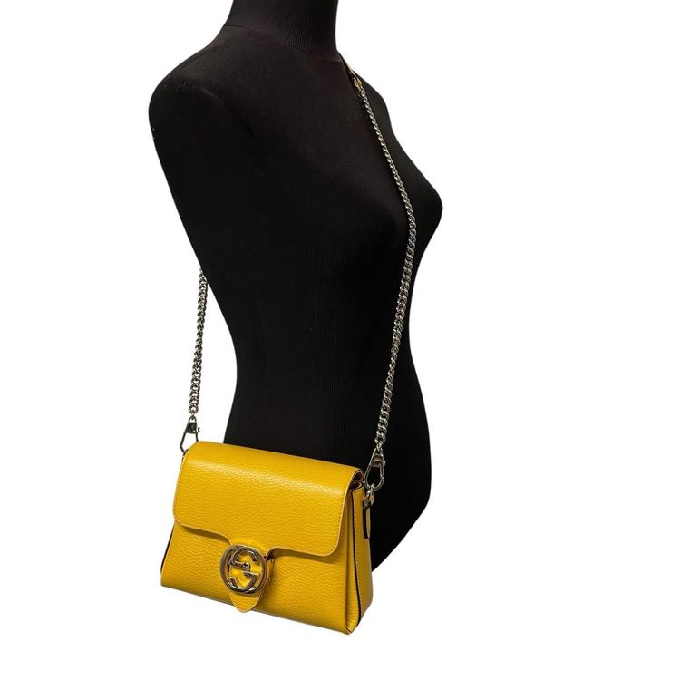 Immagine di Gucci Leather Mini Dollar Interlocking G Crossbody Bag 5