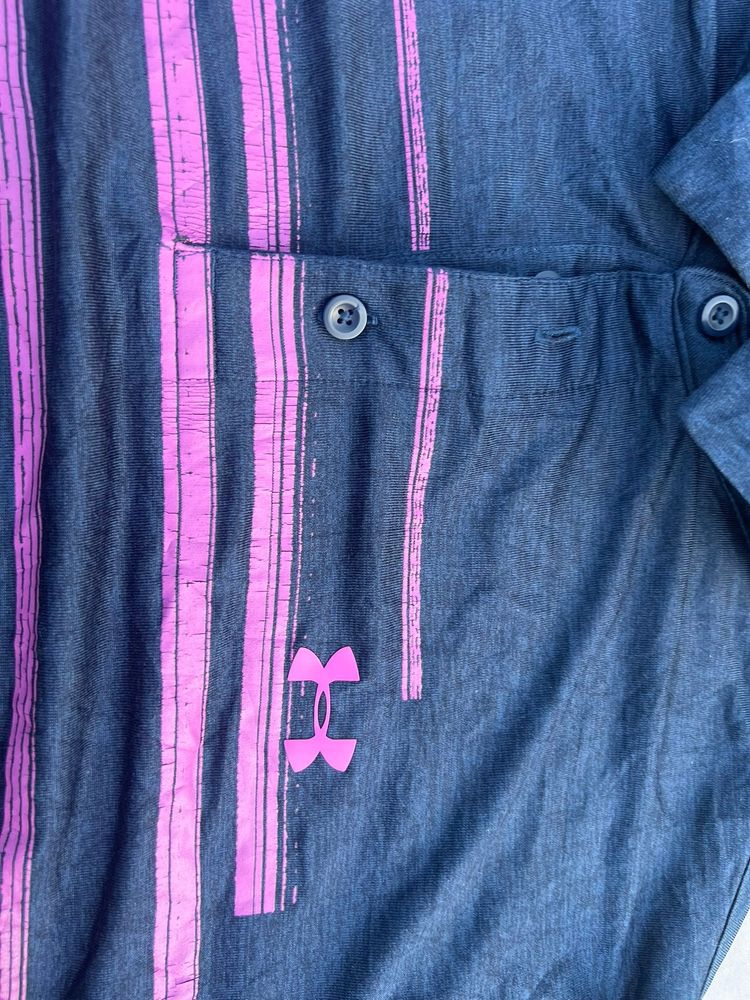 Under Armour Men's Navy & Pink Polo Shirt Large Playoff imagen 2