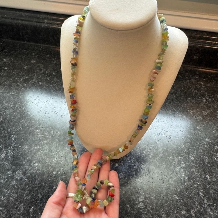 Multicolor Chip Bead Necklace image 2
