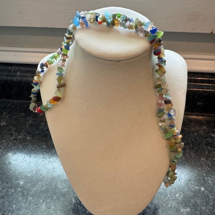 Multicolor Chip Bead Necklace image 1