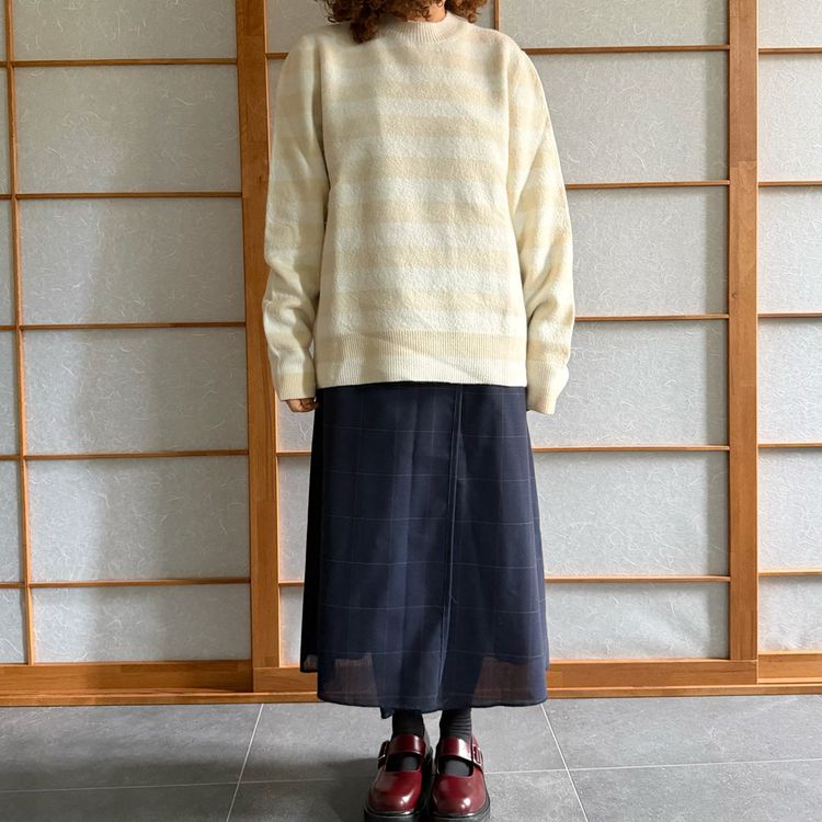 Other Maglione lana follata a righe  bianco panna e nude pallido product image
