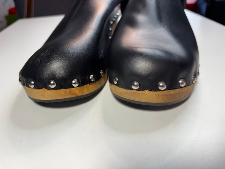 Gino Rossi Black Leather Clogs With Wooden Sole image 1