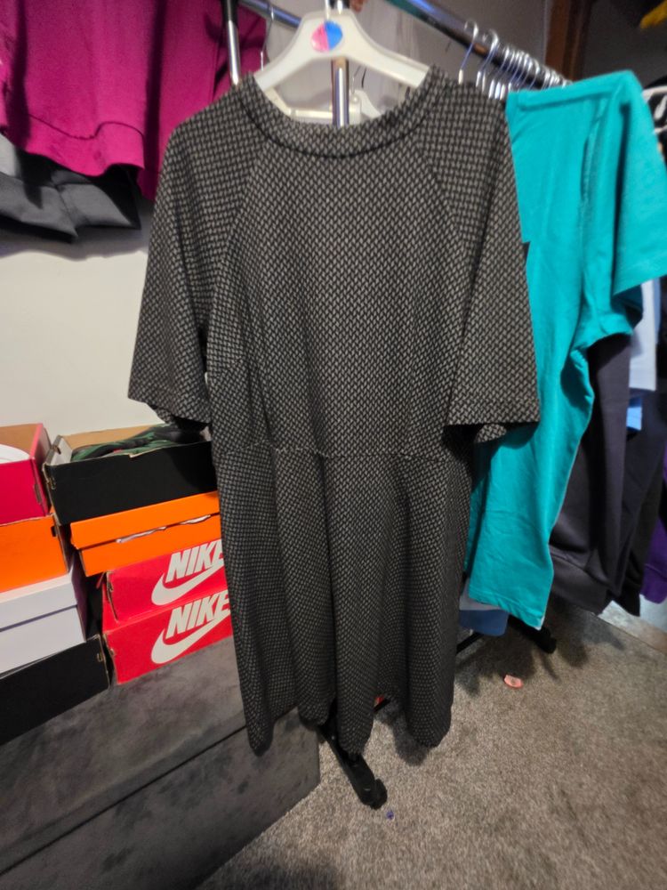 Red Herring Black And White Patterned Dress