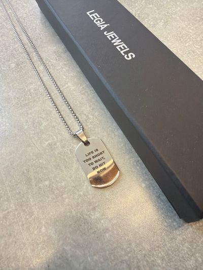 Silver collana medaglietta HIT Tag Necklace