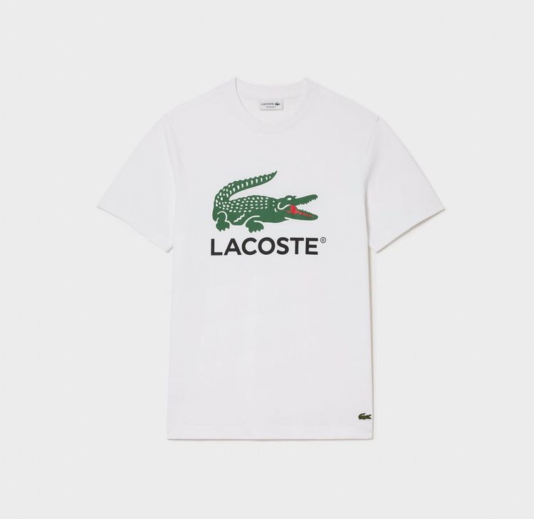 Lacoste Live Lacoste White T-Shirt With Green Crocodile Logo imagen del producto