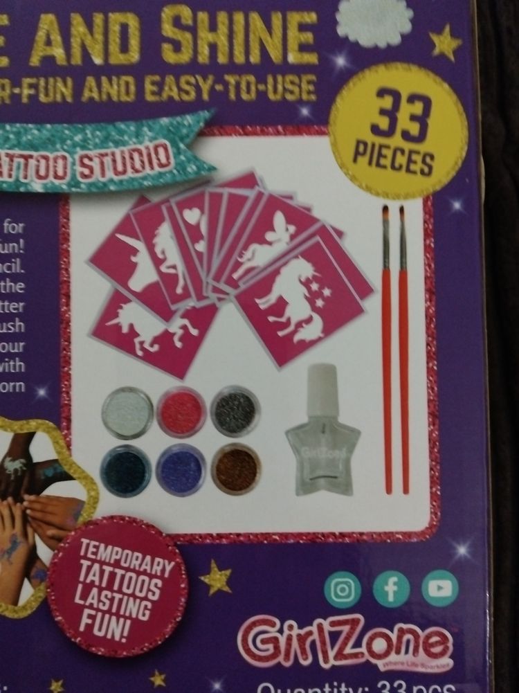 Girlzone Unicorn Glitter Tattoo Studio obraz 4
