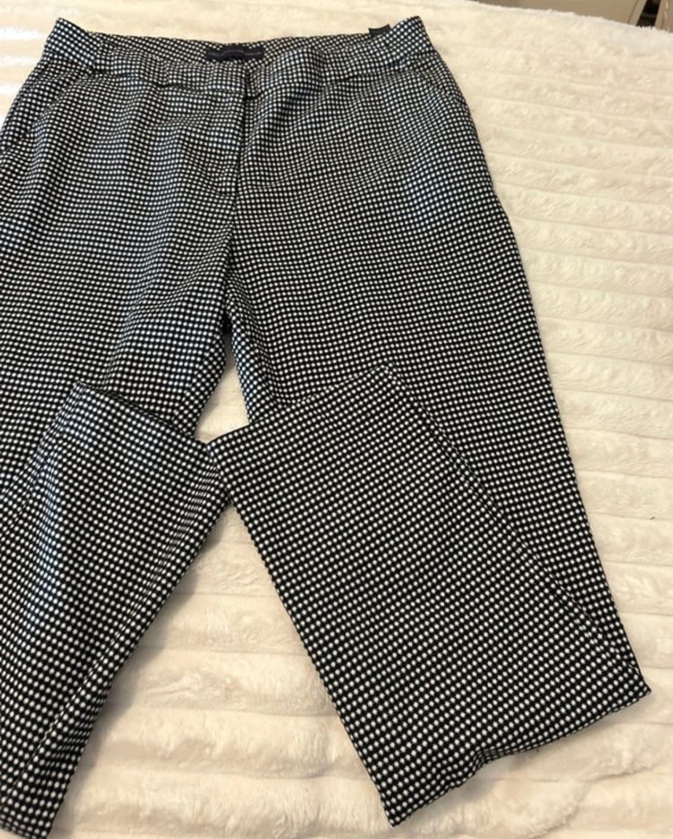 Black And White Patterned Trousers obraz 2