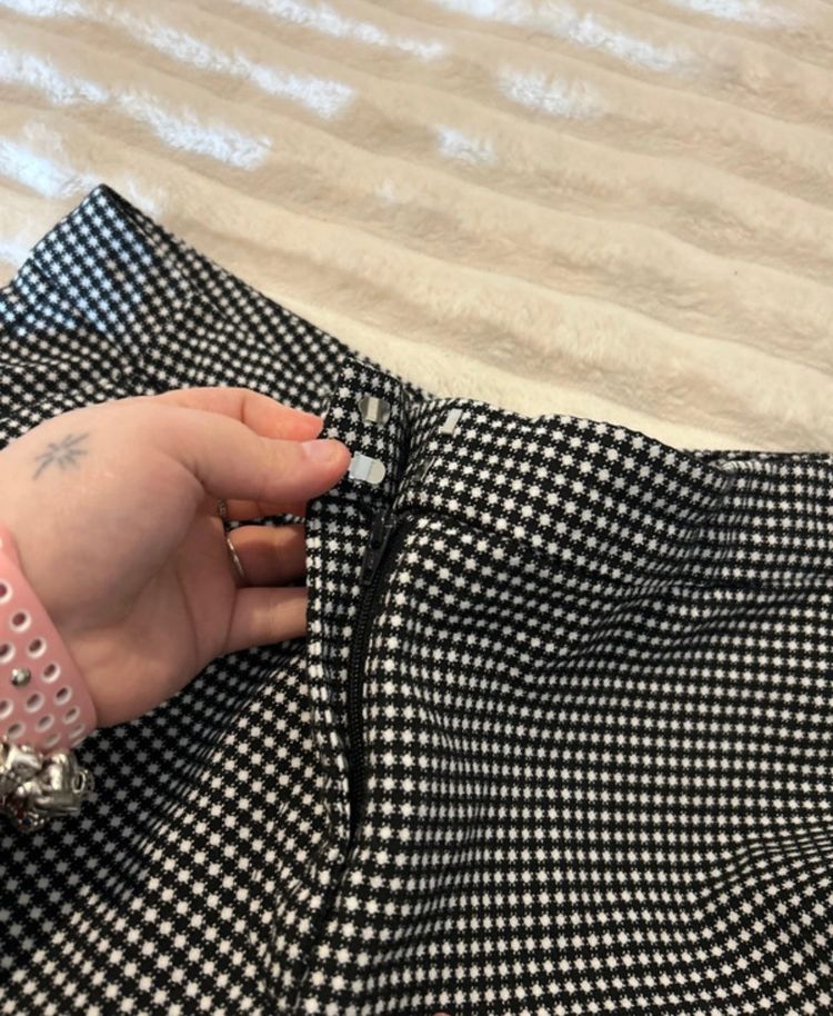 Black And White Patterned Trousers obraz 4