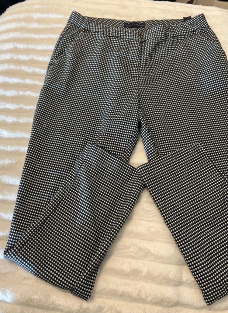 Black And White Patterned Trousers obraz 3