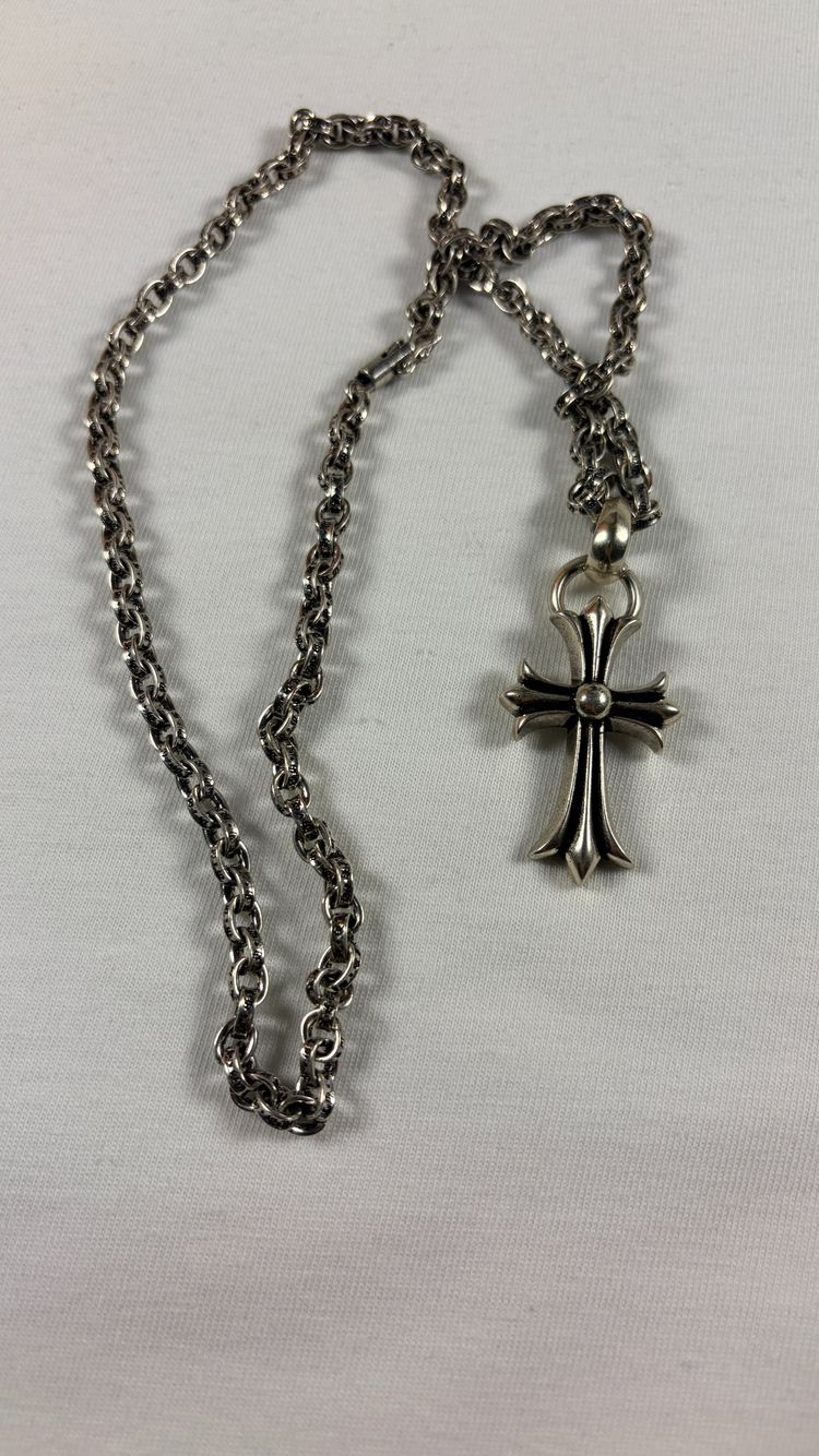 Vintage Gothic Cross Pendant Chunky Link Necklace