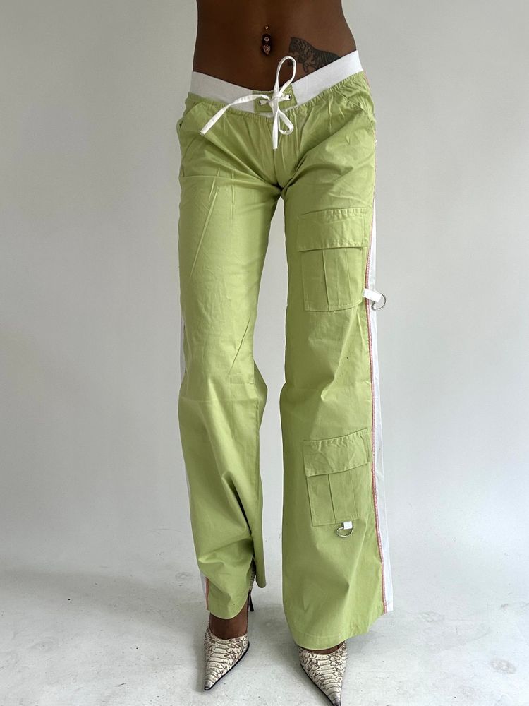‼️ | green and white athleisure style trousers image 1