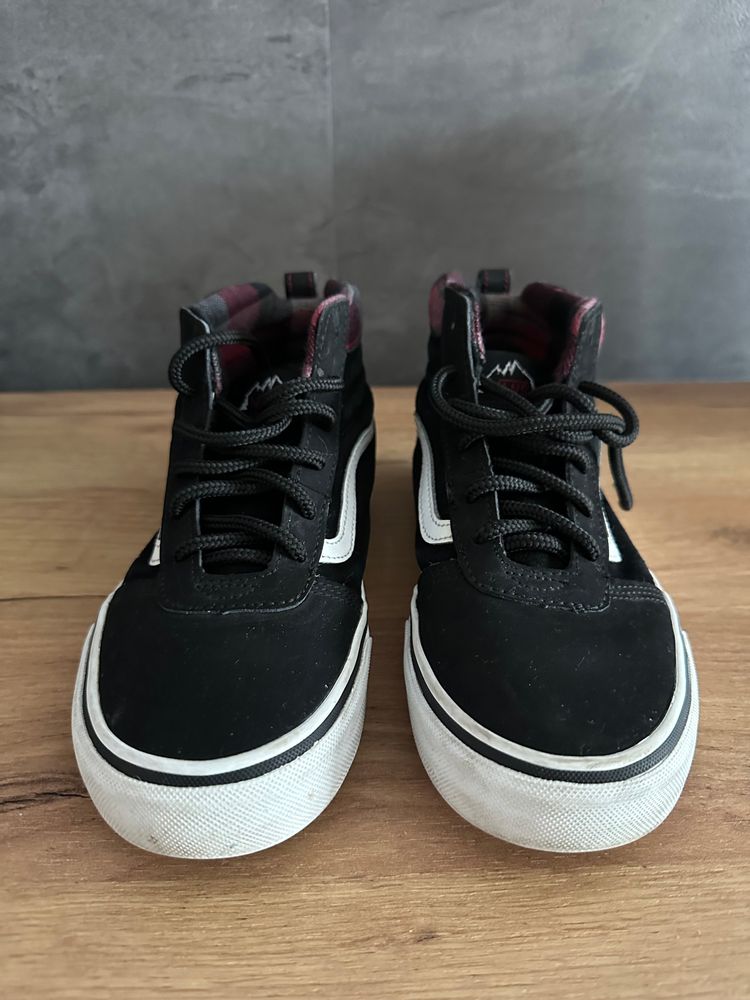 Buty Vans Sk8-Hi Youth – czarne trampki wysokie w kratkę 2