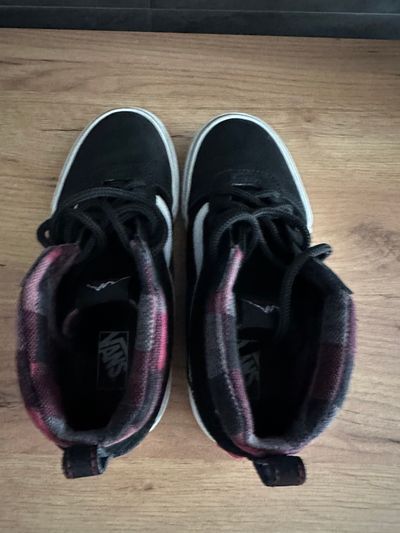 Buty Vans Sk8-Hi Youth – czarne trampki wysokie w kratkę 5
