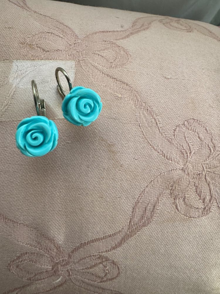 Turquoise Past Rose Earrings