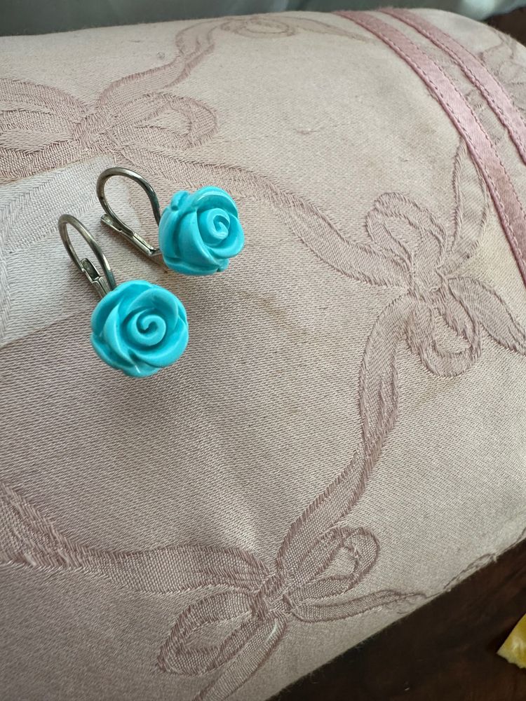 Turquoise Past Rose Earrings image 2