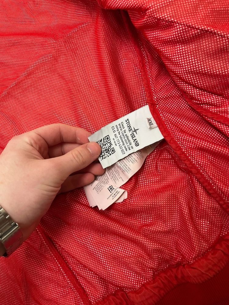 Stone Island Red Nylon Metal Tyvek Shield Jacket image 9