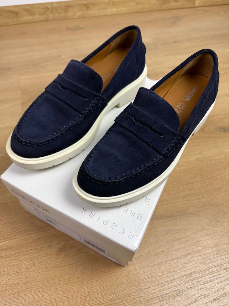 Geox Geox Navy Blue Suede Loafers product image