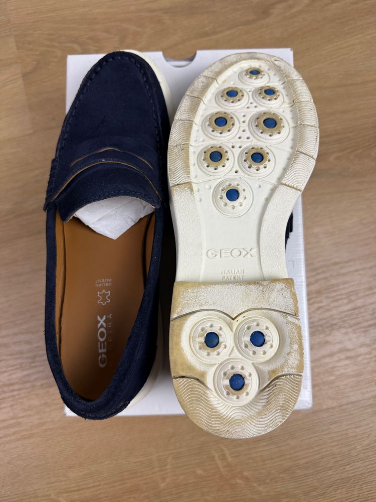 Geox Navy Blue Suede Loafers 5