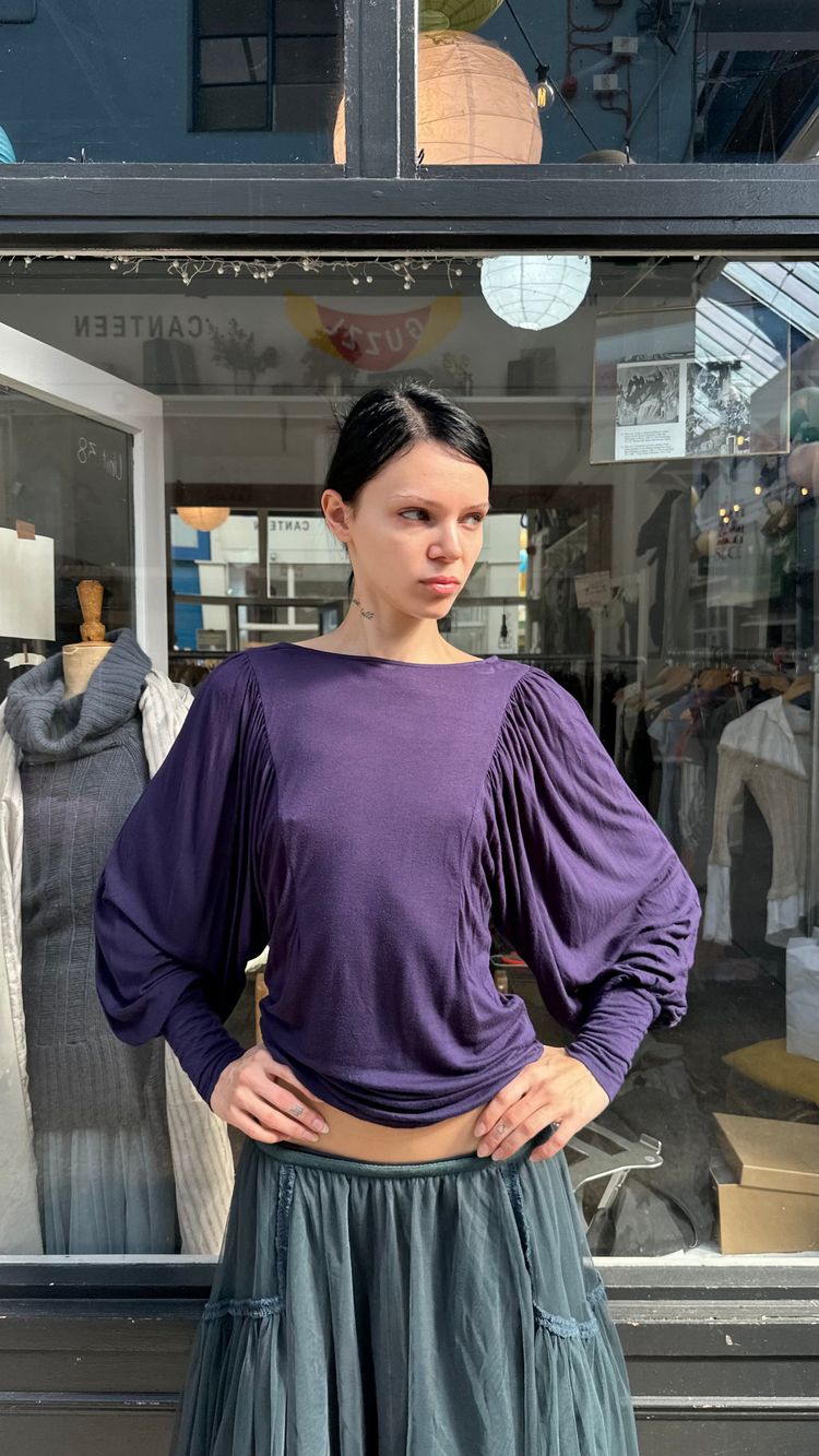 Purple batwing top image 1