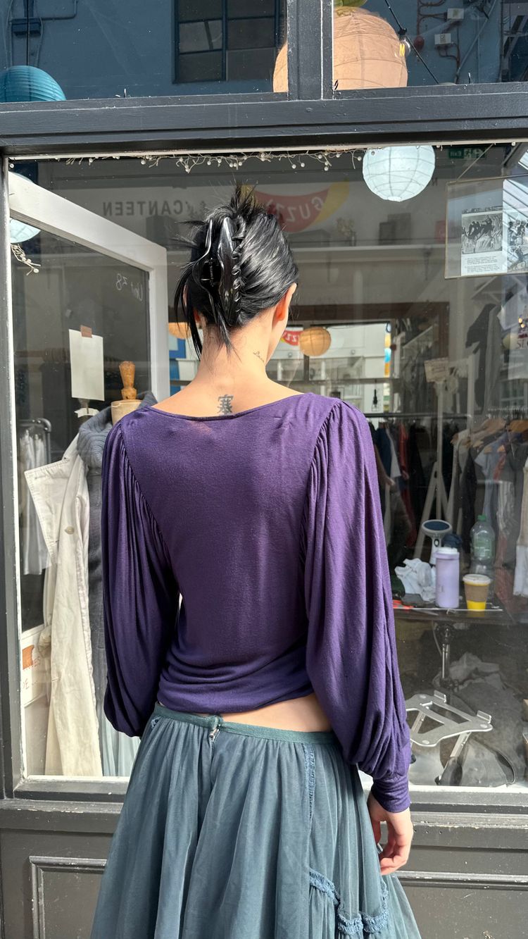 Purple batwing top image 4