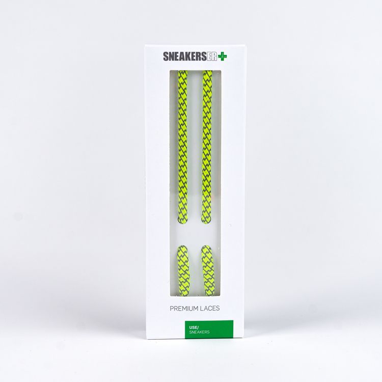ROUND REFLECTIVE LACES 120cm - NEON YELLOW