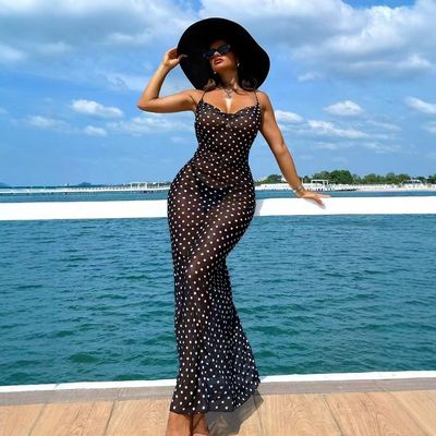 Black Polka Dot Maxi Dress