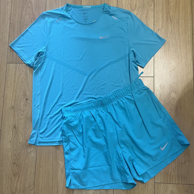 BNWT Nike Miler Rise Dri Fit T-Shirt Top & Shorts 2 Piece Set, Dusty Cactus