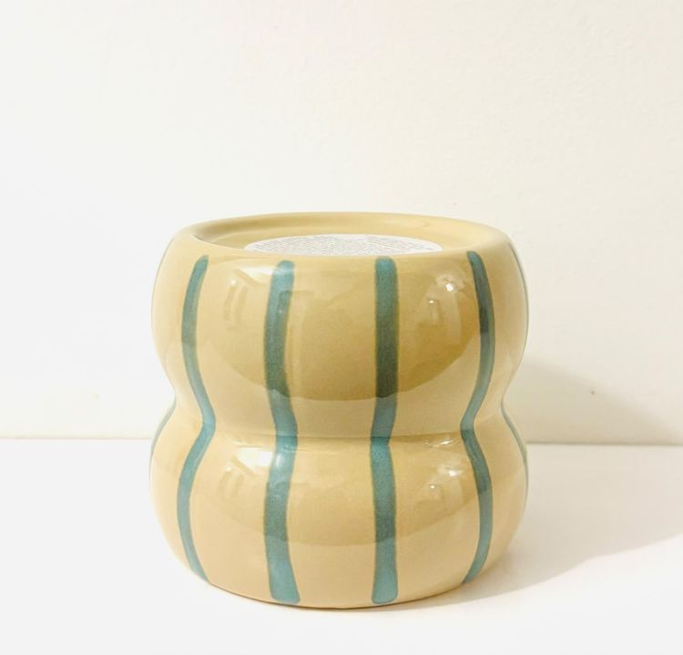 Immagine di M & S Striped Ceramic Candle Holder  1