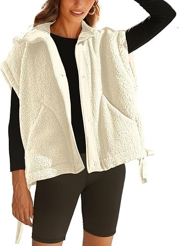 White Fleece Vest image 1