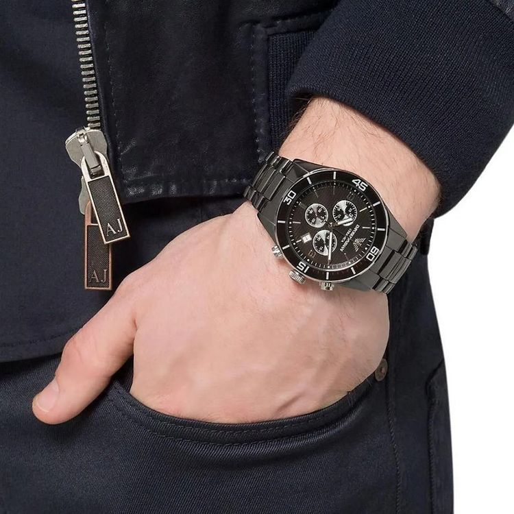 Emporio Armani AR1421 Black Stainless Steel Watches For Mens image 5