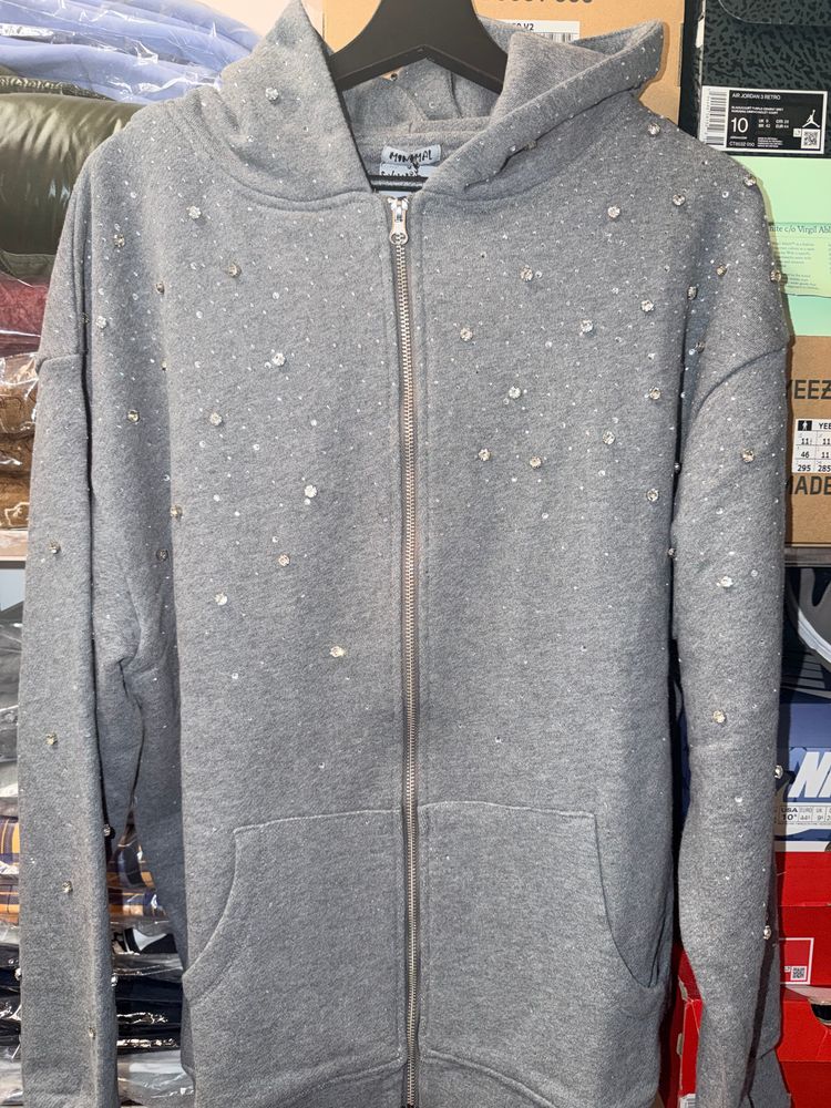 Zip hoodie strass
