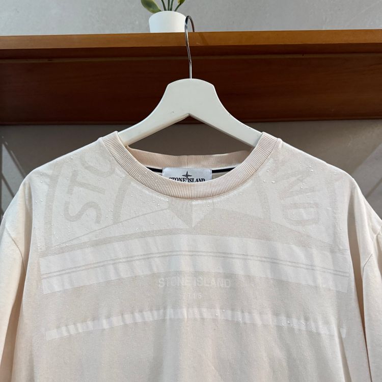Stone Island Painted Graphic Tee | 2022 | Pale Pink | LARGE P2P 19.5 image 8