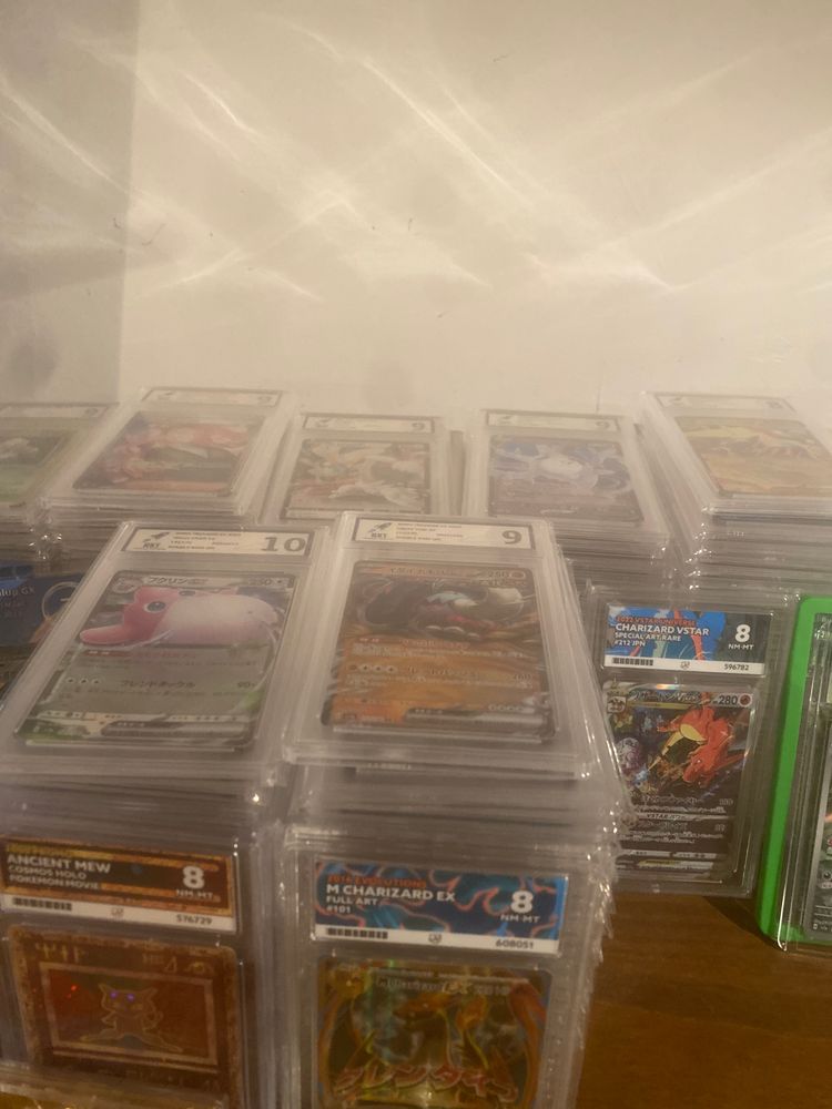 Pokemon graded card (slab) on screen 