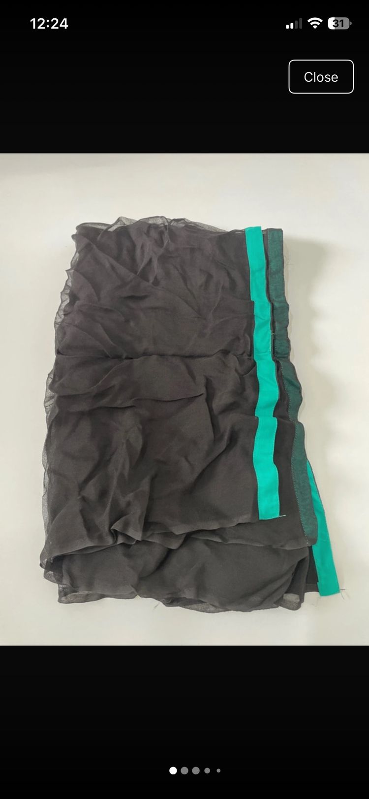 Black Scarf With Green Stripes