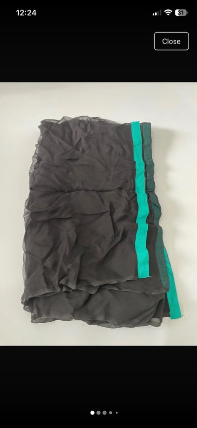 Black Scarf With Green Stripes