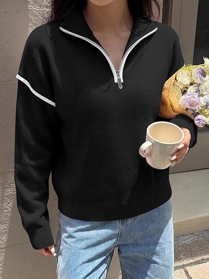 Immagine di Black Half-Zip Sweater 5