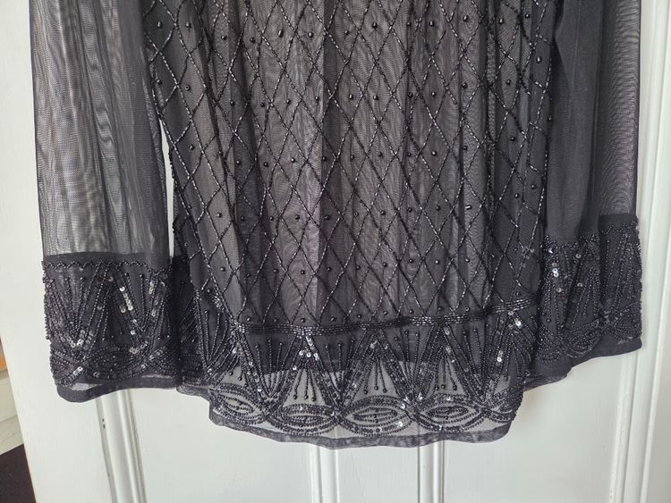 Per Una Spezialé Black Beaded Sheer Blouse 3