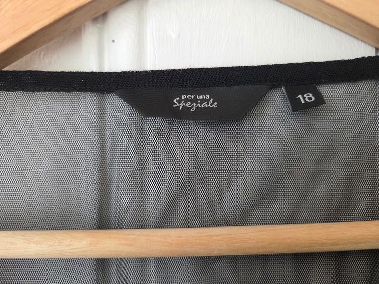 Per Una Spezialé Black Beaded Sheer Blouse 6