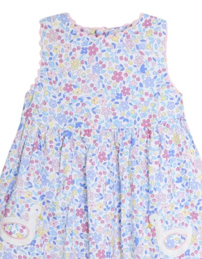 JOJO Maman Bebe Girl's Duck Summer Sleeveless Applique Dress in Pink 3