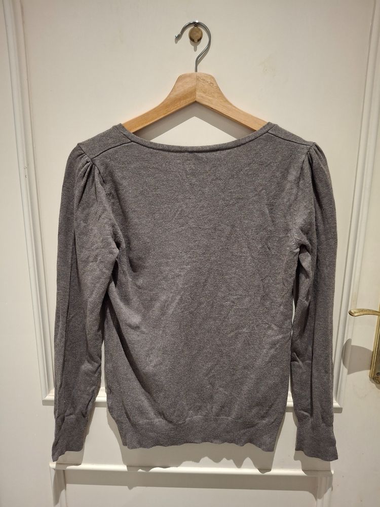 Camaieu Grey V-Neck Sweater 2