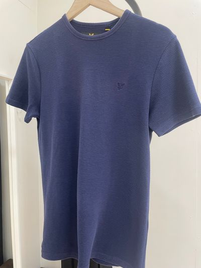 Lyle & Scott Blue Ribbed T-Shirt