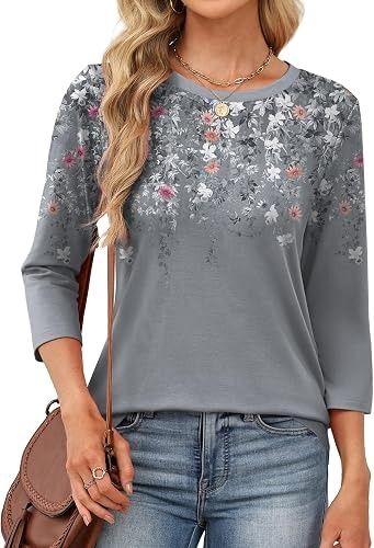 Other Grey Floral Print Long Sleeve Top product image