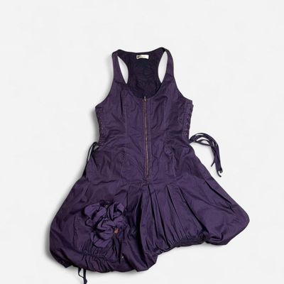 French vintage Dress With Zipper And Side Lacing