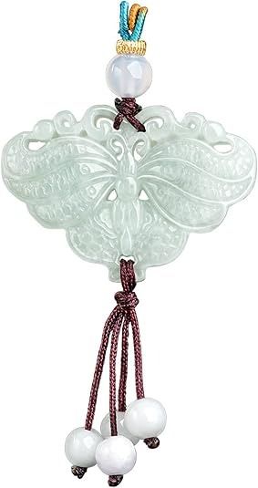 Jade Butterfly Pendant With Beads image 1