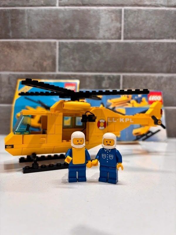 Lego Yellow Helicopter With Two Minifigures image 1