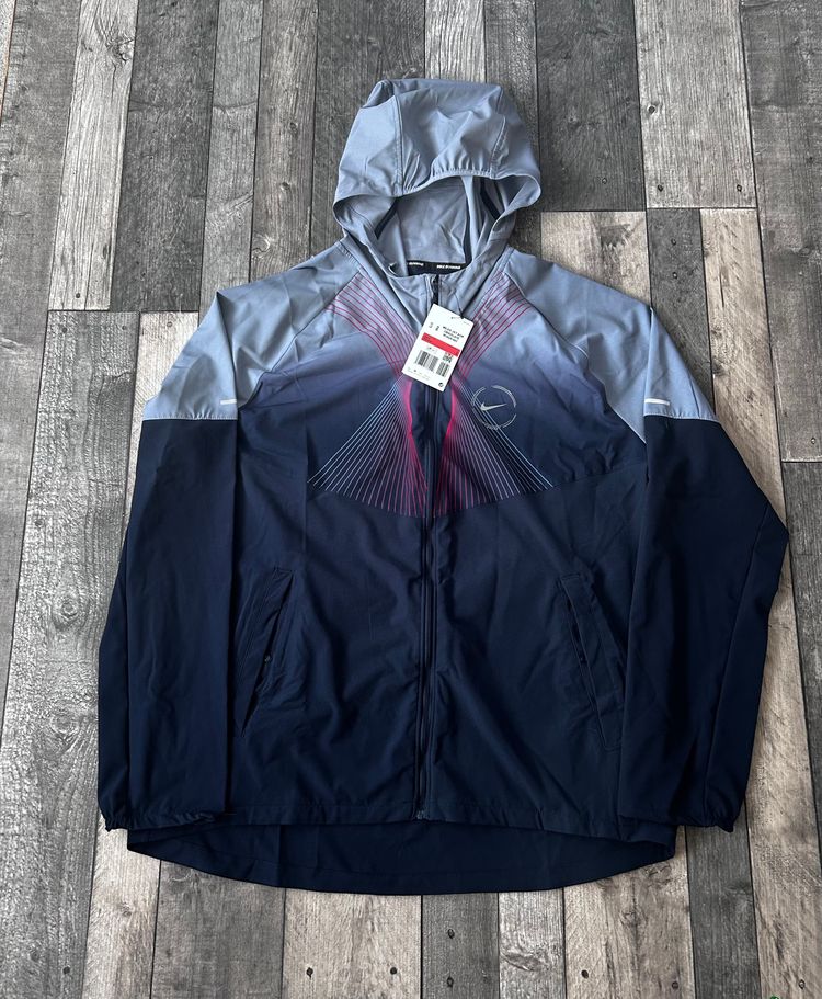 Nike Repel Men’s Miler All Over Print Running Jacket Blue Size Large IR3029-493