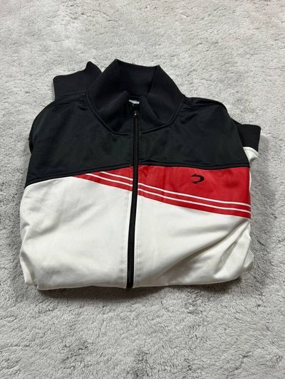 Black, Red, And White Zip-Up Jacket
